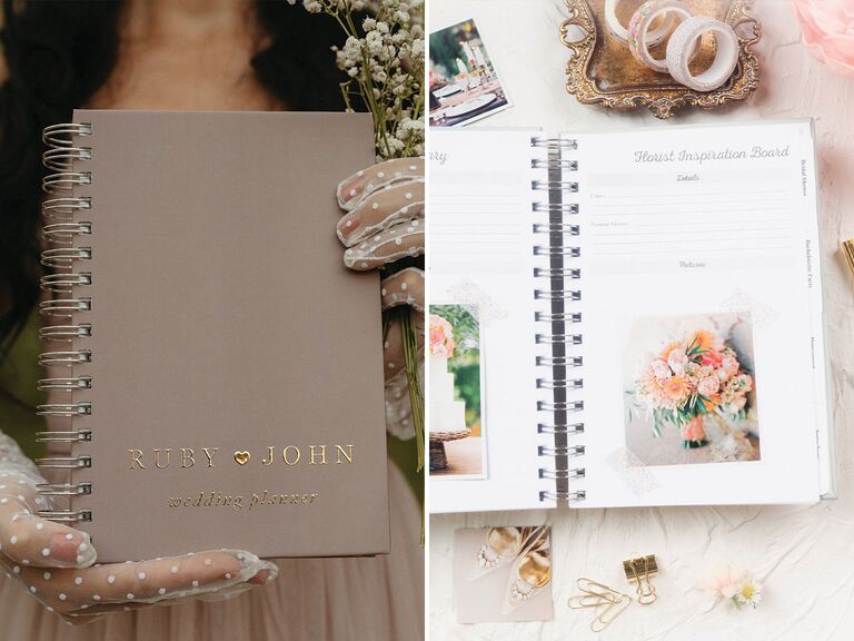 NEW Luxury White Wedding Planner Book, Engagement Gift, Wedding Scrapbook,  Gift for Brides, Checklist, Wedding Organizer, W/gilded Edges 
