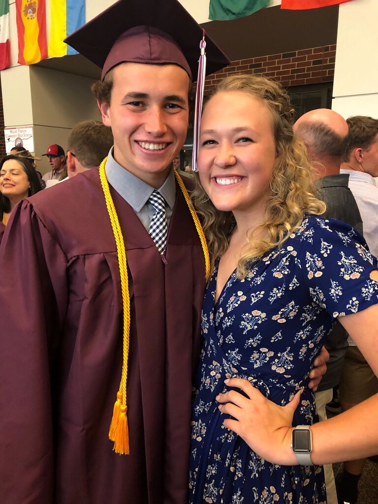 Zach graduated high school and attended Coe College. Katheryn also made many visits down to Cedar Rapids, where she would watch Zach swim, hang out with friends, and eat breakfast at Riley's on Sunday mornings.
