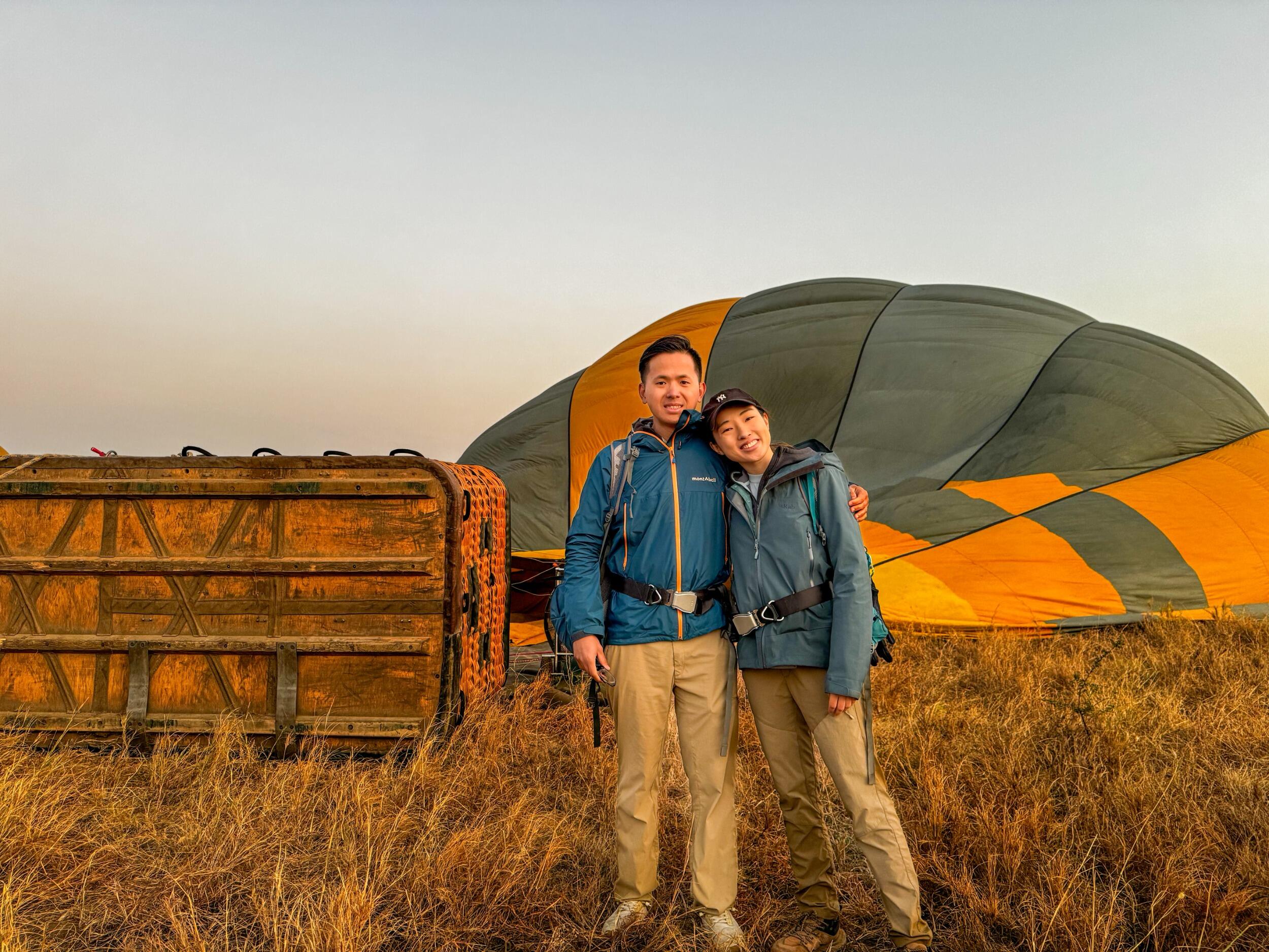 Our first hot air balloon trip overlooking the animal migration in Serengeti 🇹🇿 