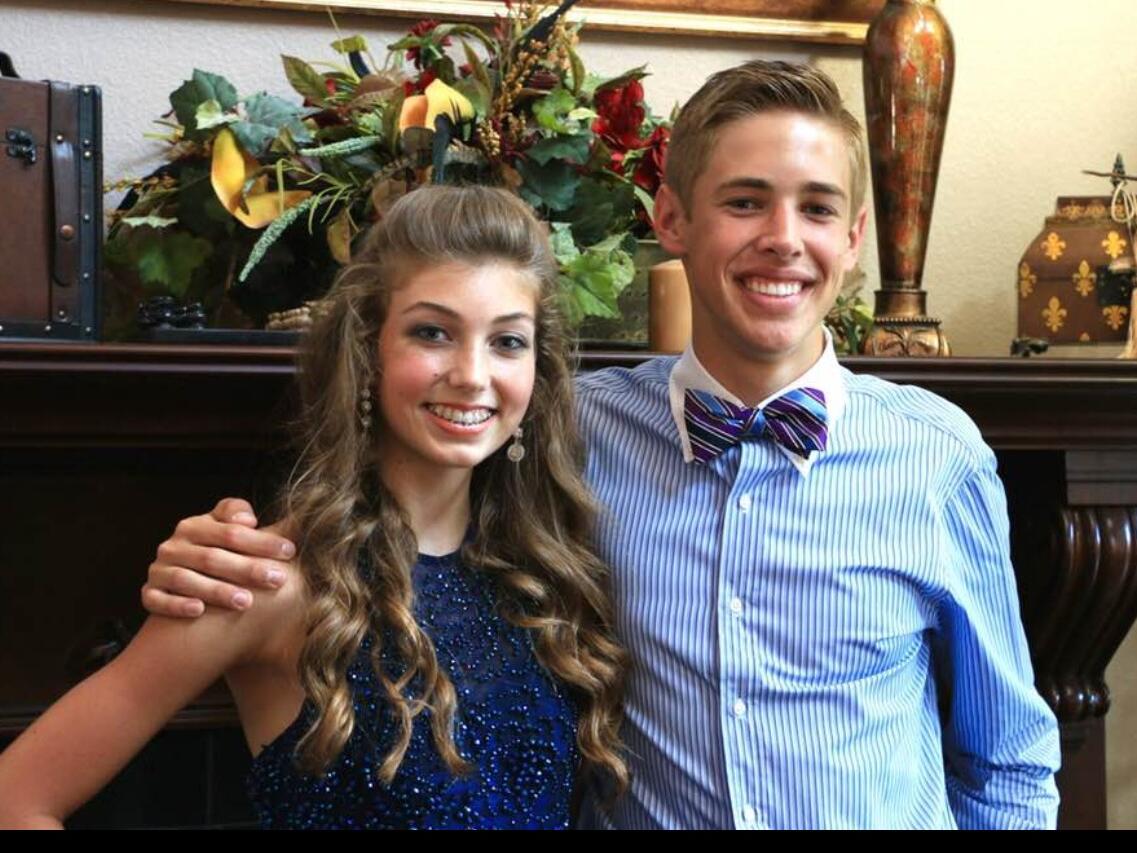 Brock and Maddie at their first Lumberton homecoming dance (went as friends).