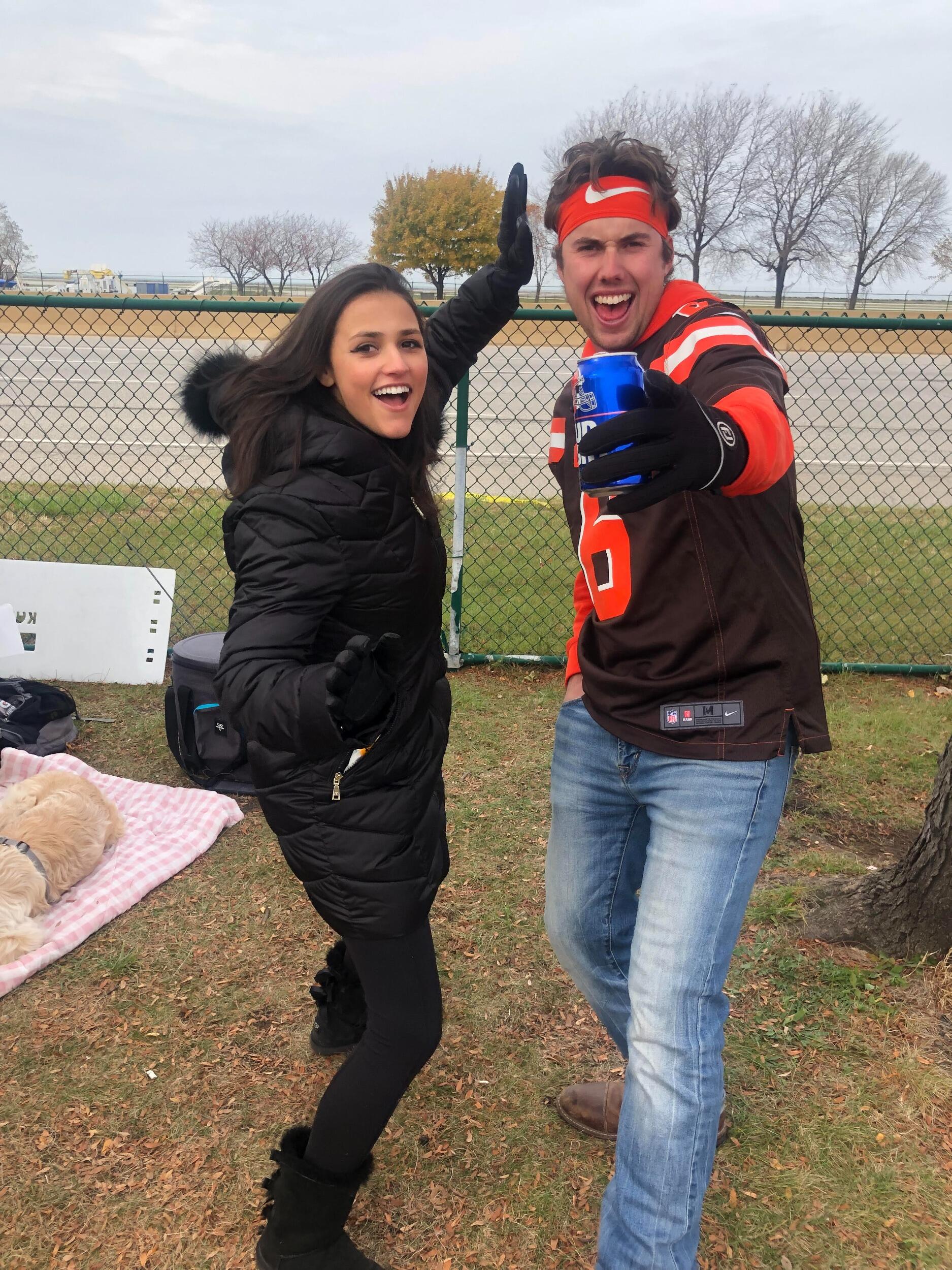 Trey and Lexi went to their first Browns Game as a couple...Trey is excited to share that Lexi is now a Brown's fan. 