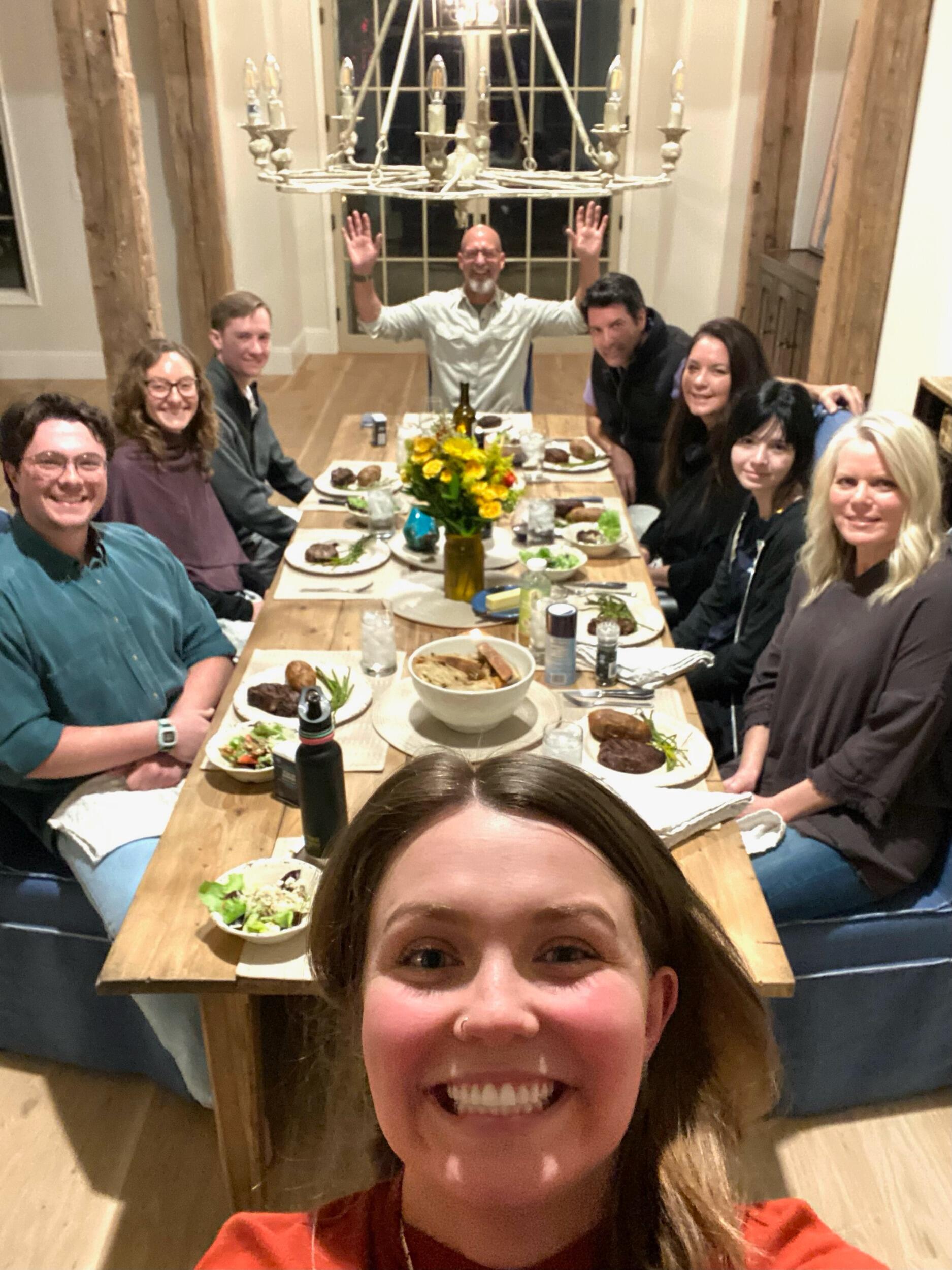 Big family dinner with Ashburn & Burduroglu family. Reunited after Rachel spent the holidays in Turkey. 