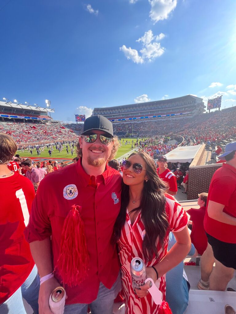 In the fall of their junior year, Alex—now a Business Information Technology major at Tennessee Tech University—reached out to Hannah, who remained immersed in Integrated Marketing Communications at Ole Miss. He asked if he could visit her in Oxford for the Ole Miss–LSU game. The weekend reunion revived their high‑school bond, and by October, that renewed connection had evolved into something more than friendship.
