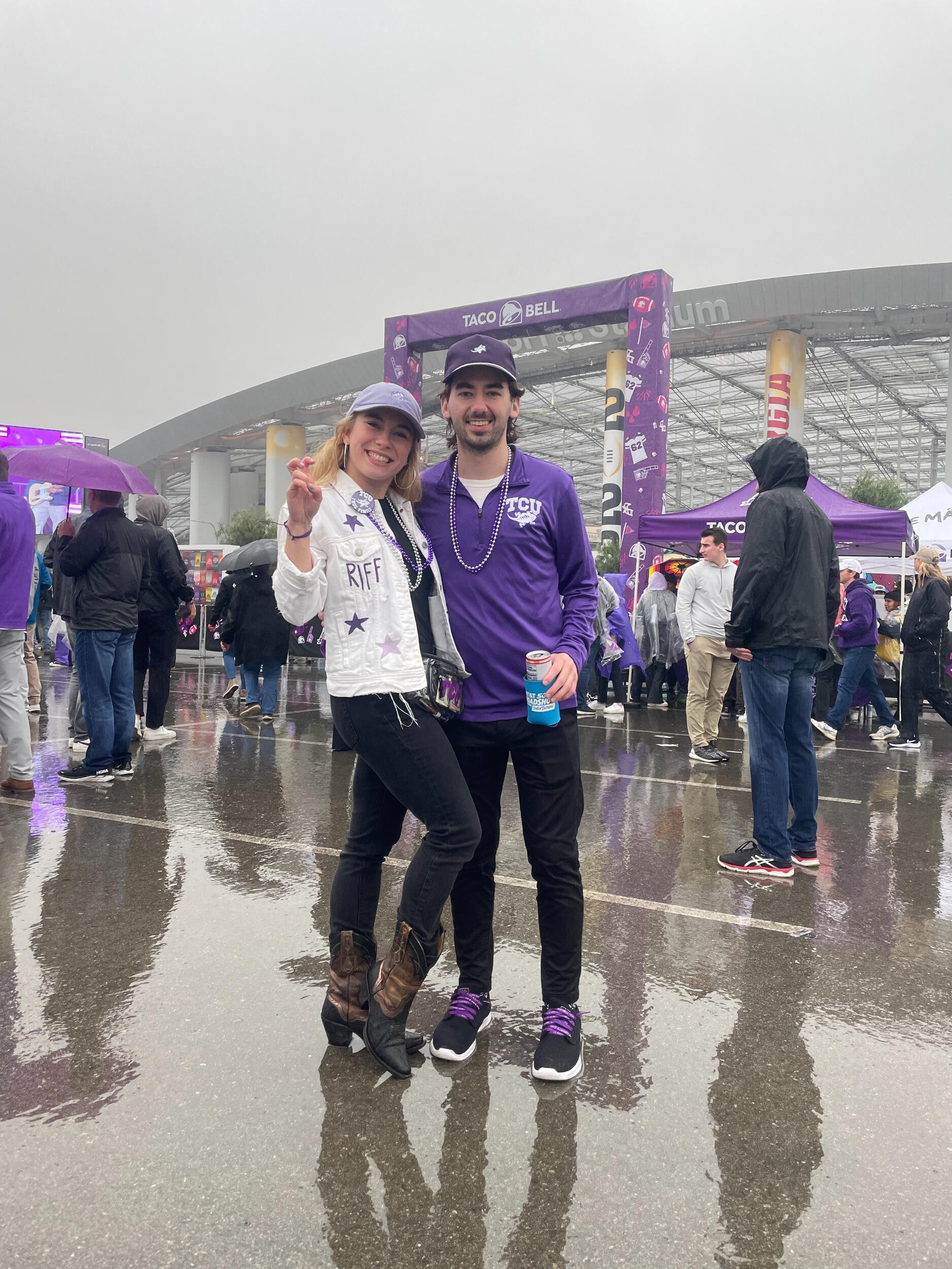 Cheering on the Frogs at the National Championship...the pregame was great!