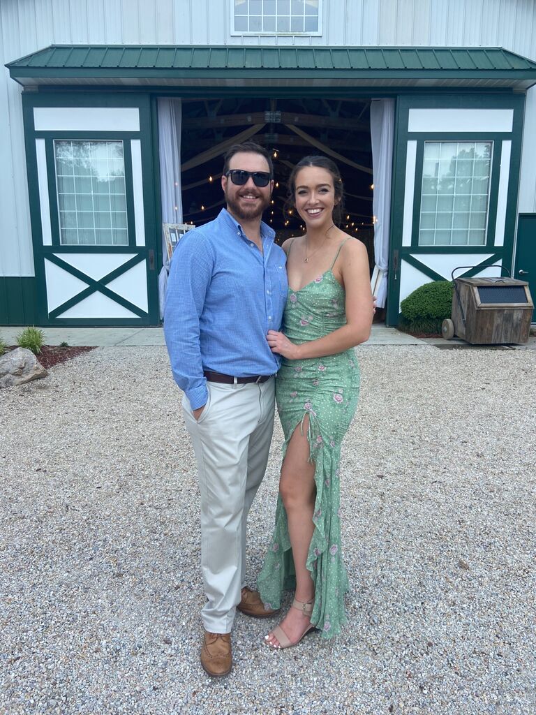 Annie and Bryan at one of many friends' weddings.
