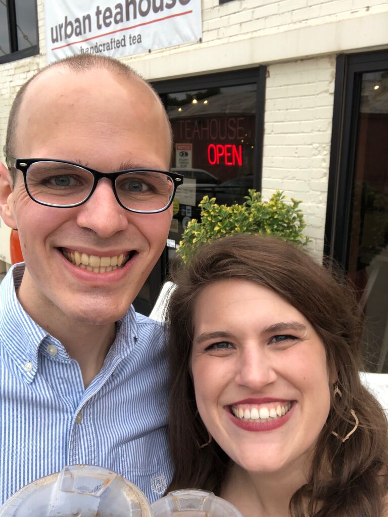 One year after their first date, Robert and Kelsey celebrated their first anniversary by returning to where it all began at Urban Teahouse! They could now admit to each other that neither of them loved tea, but luckily they loved each other.  