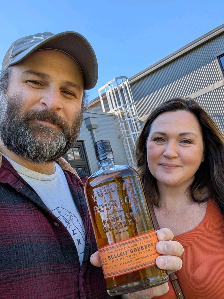 Surprised Billy with a birthday bottle at Bulliet Distillery. Happy 39th Birthday Tiger!  ~Natalie