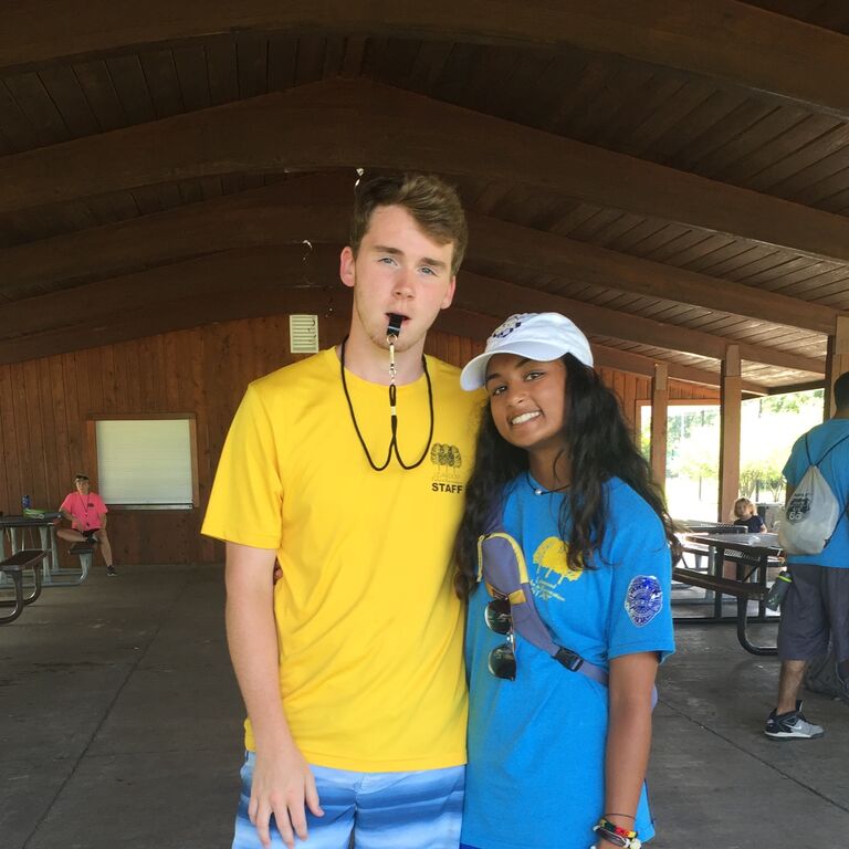 We spent four summers as camp counselors together! This job was the perfect balance between hard work and endless fun.