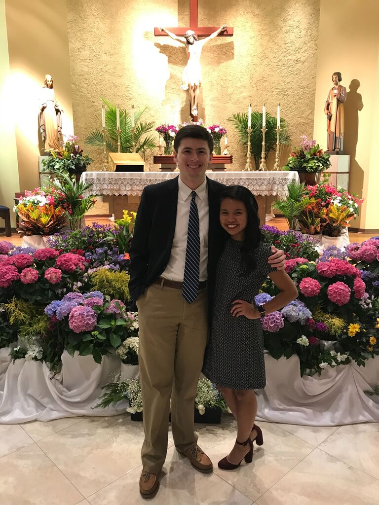 Liz and Alec celebrate their first Easter together at the Georgia Tech Catholic Center