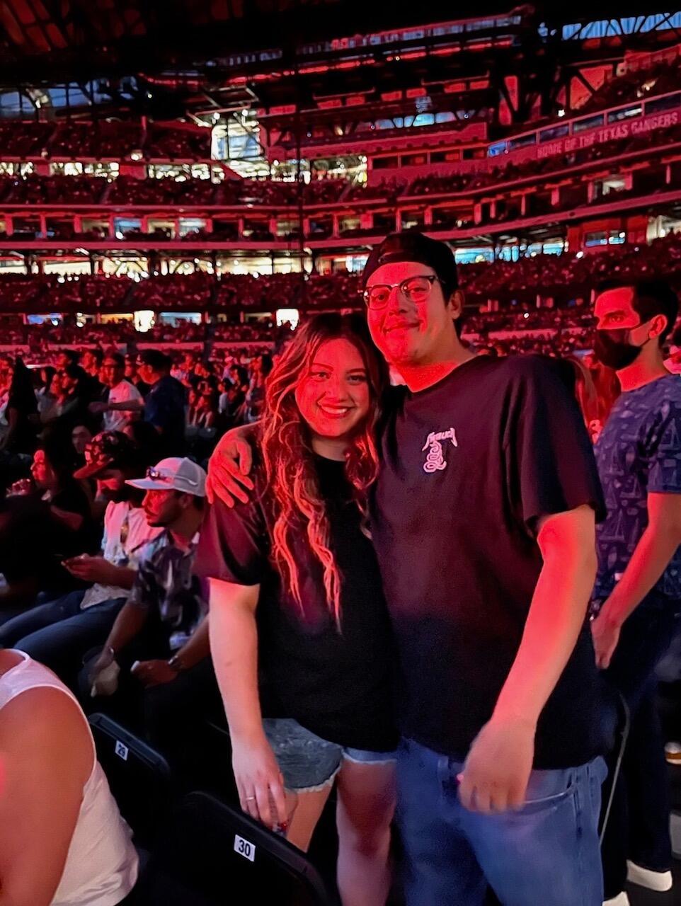 At both of our favorite band's concert- (Reagan RHCP, Devin The Strokes) 