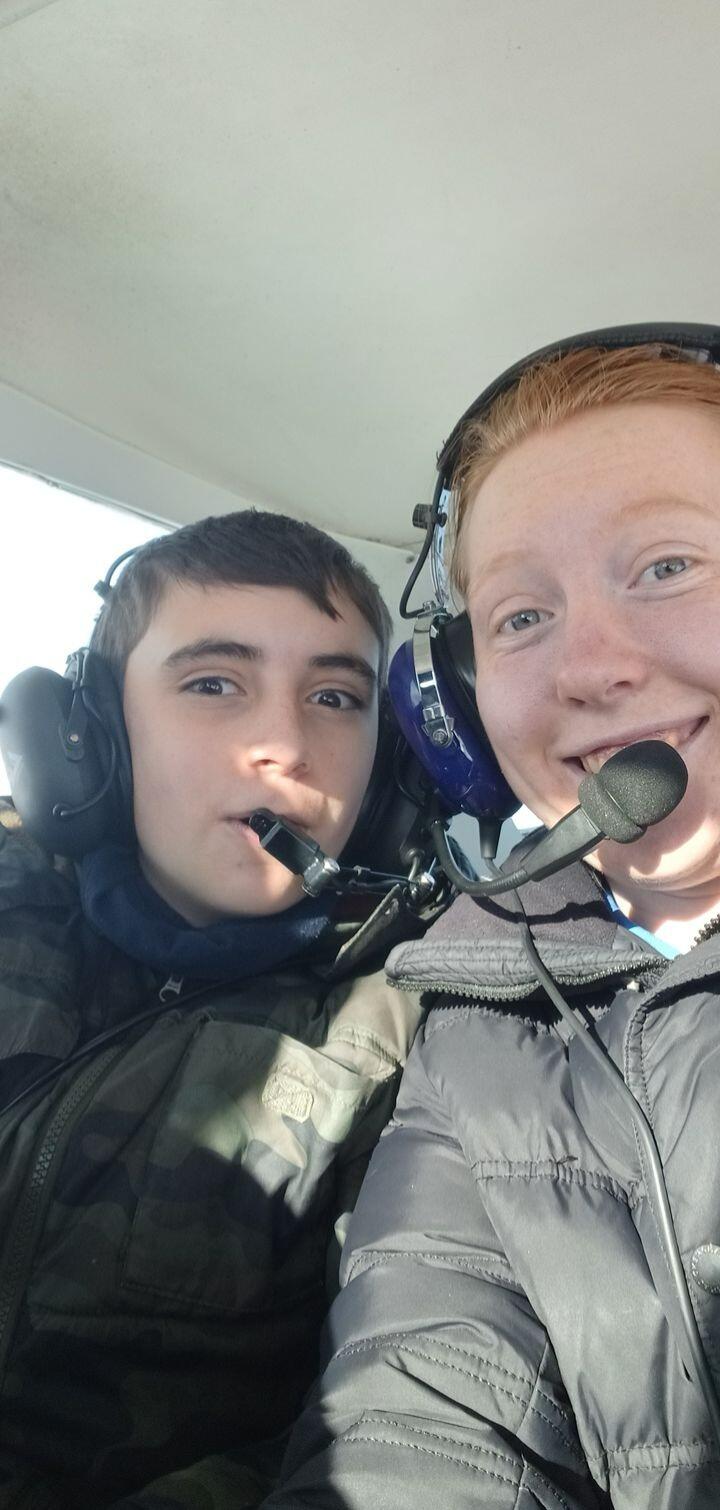Benjamin convinced Lydia's parents to  let him abduct 2 of Lydia's siblings (EJ and Mary) to take them on an airplane ride in N5249E–an old C-172. This was his second time meeting Lydia's family!