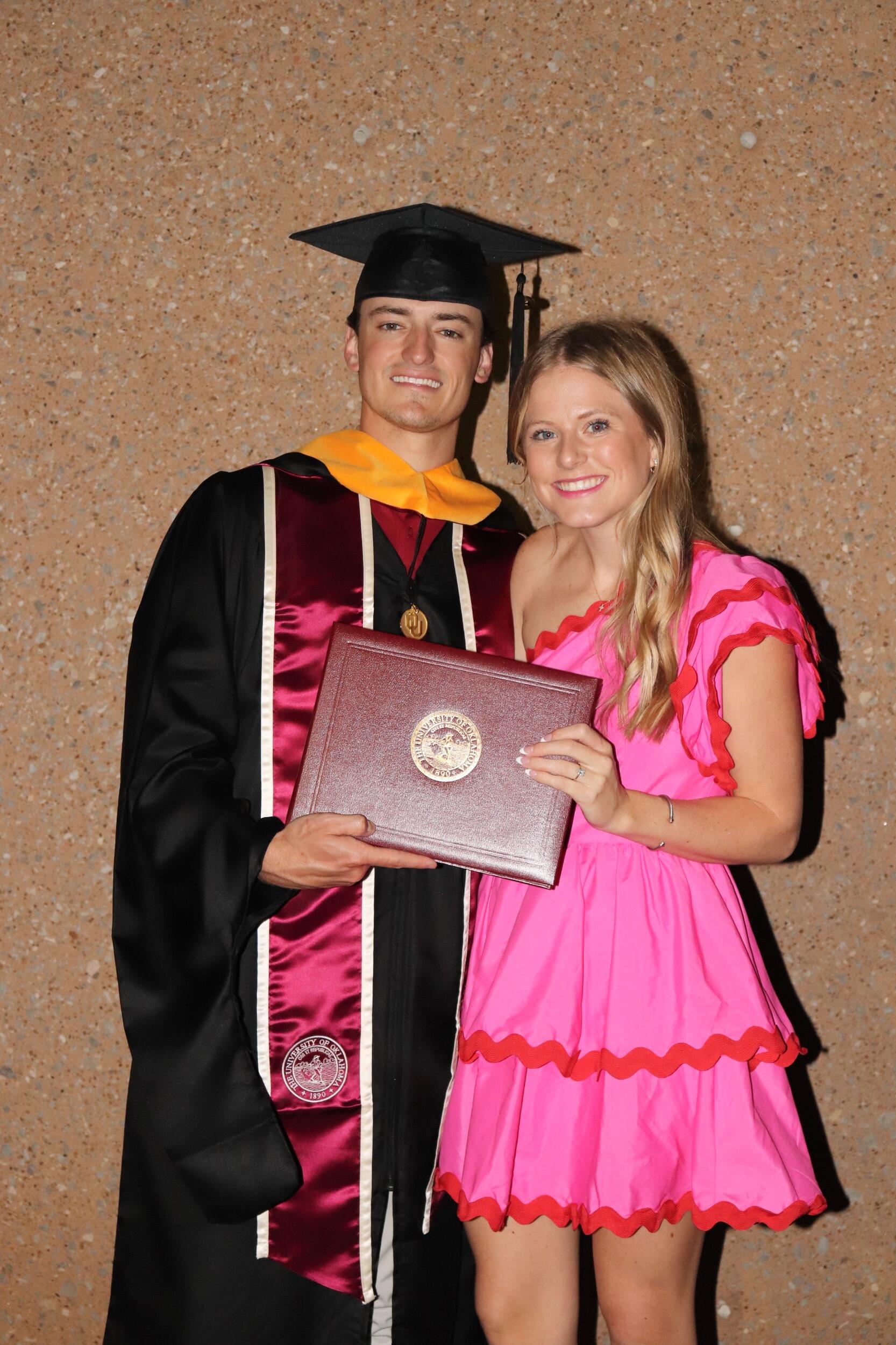 Jake graduates with his Masters of Geology from the University of Oklahoma. Soon, he will move to Midland, where he will begin his full time job. Long distance begins, once again, for the two. 