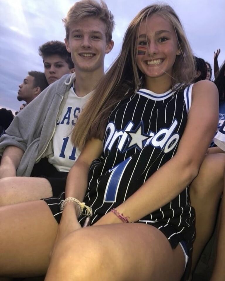 Austin and Paige's sophomore year of high school and one of the many football game pictures they took together. They declared their liking for each other freshman year of high school but nothing came of it that year. Paige was not allowed to date yet so they were in "mutual exclusive like" at this point in the picture. 