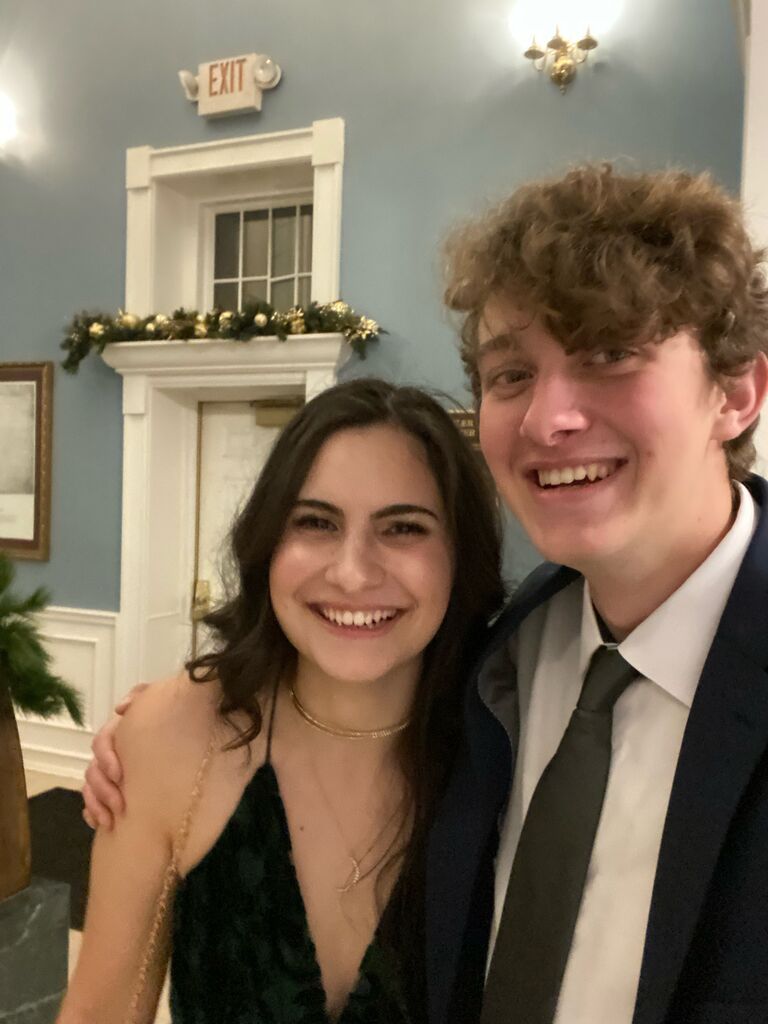 We went to the Winter Dance on campus as friends, marking our first formal event together.