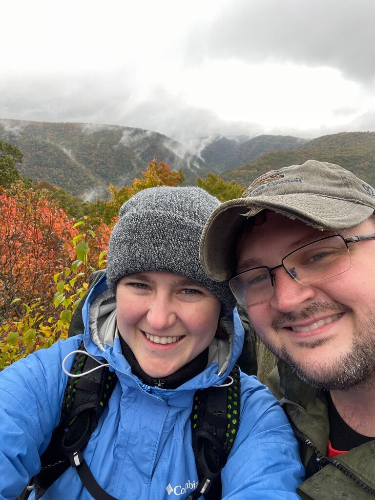 Celebrating one year since we met with a camping trip. Naturally, it rained the entire time. (Catherine's fault)
