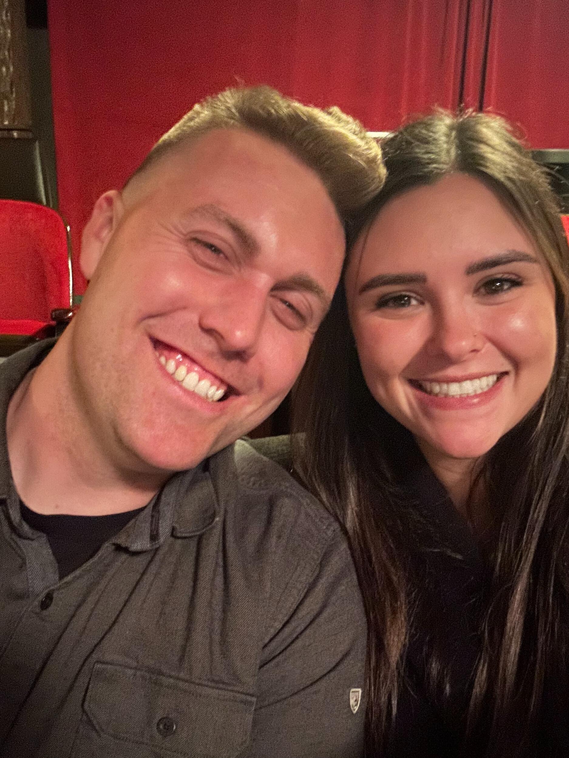 Hunter & Katie celebrating their 6 year anniversary by seeing Wicked!