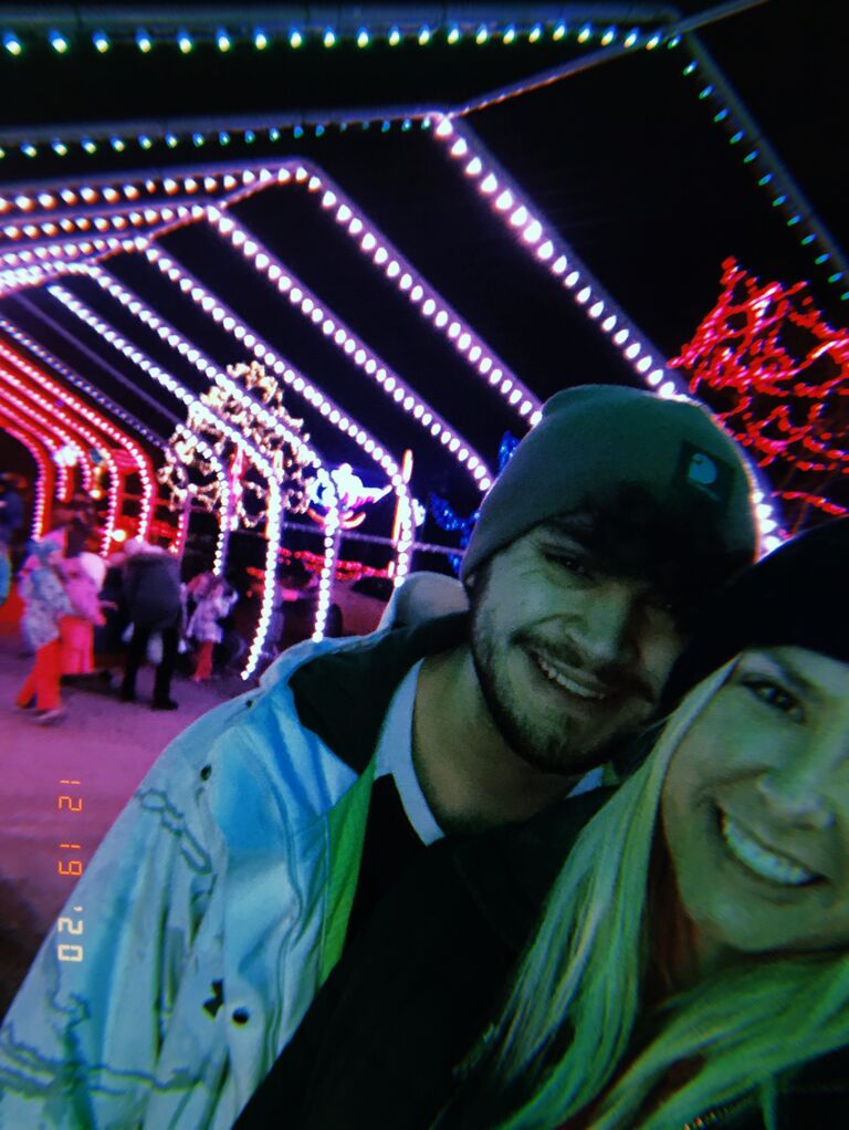 Enjoying the rotary lights in La Crosse and reminiscing on our first date to the rotary lights in 2018