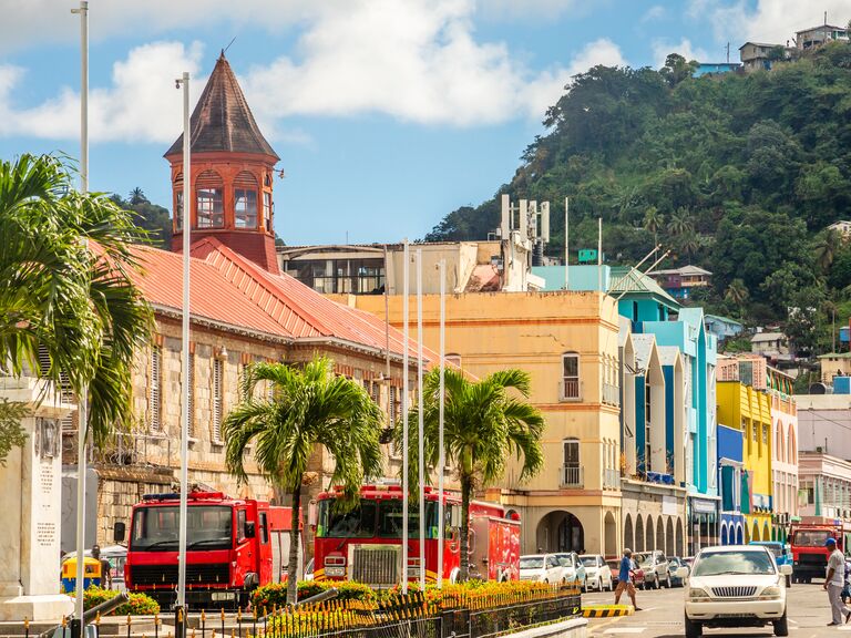 City center of caribbean town Kingstown, Saint Vincent and the Grenadines