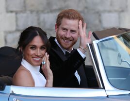 prince harry meghan markle at the wedding reception 