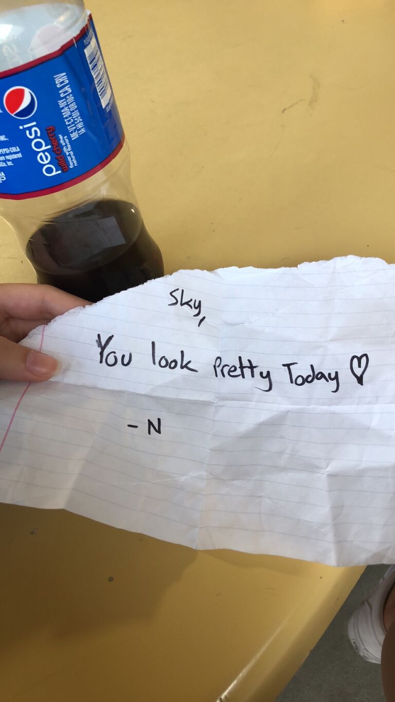 Passing notes in college classes. ❤️
