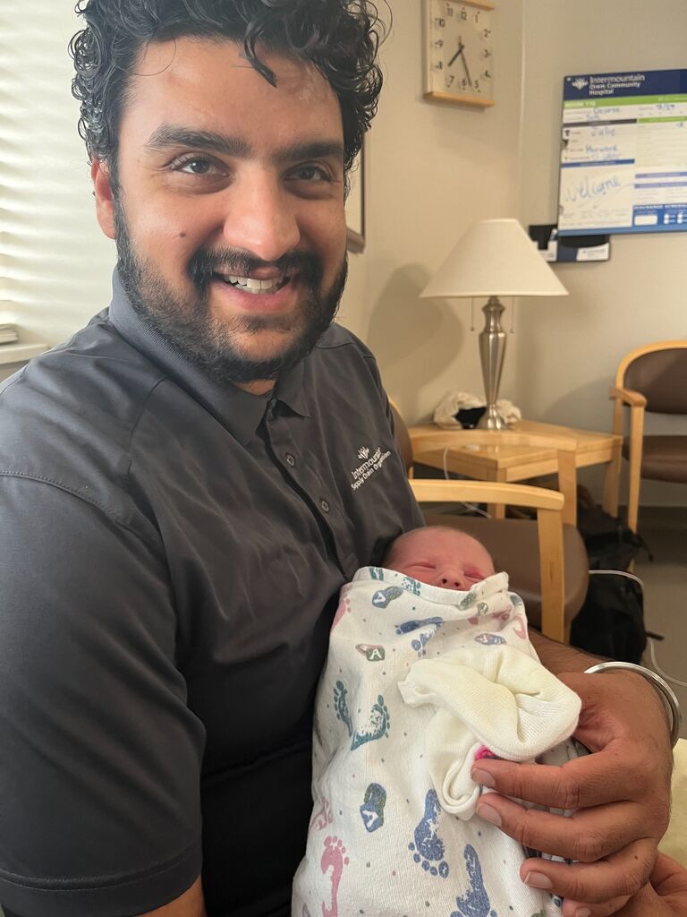 Seth and Des welcomed their third baby, Jayson! Raminder held a newborn for the first time and did great.
