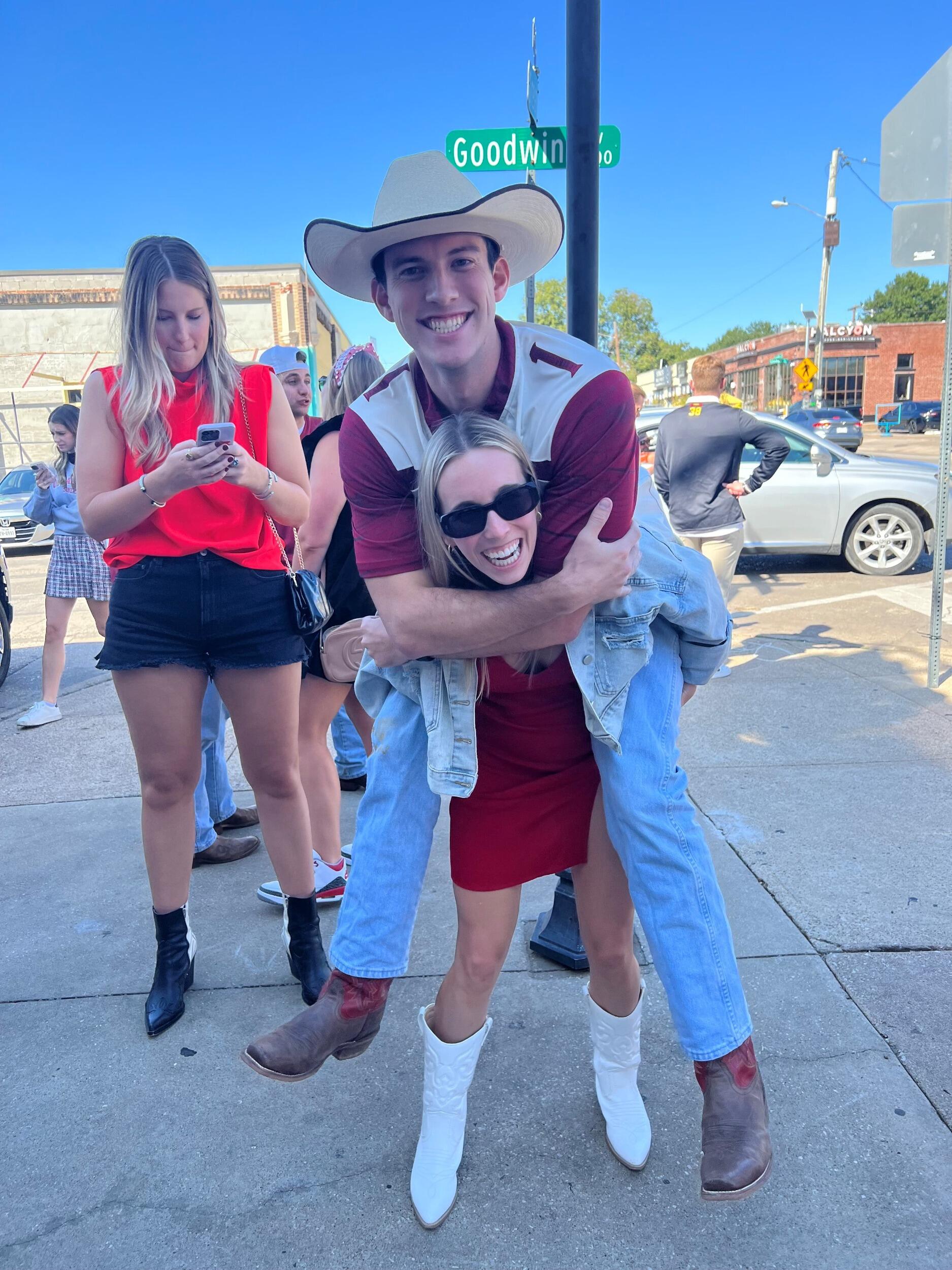 Our first OU TX together watching Dillon Gabriel take down the Longhorns!