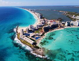 Aerial view of Cancun, Mexico