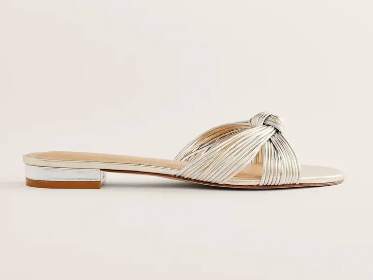 Gold and silver knot flat sandal from Reformation