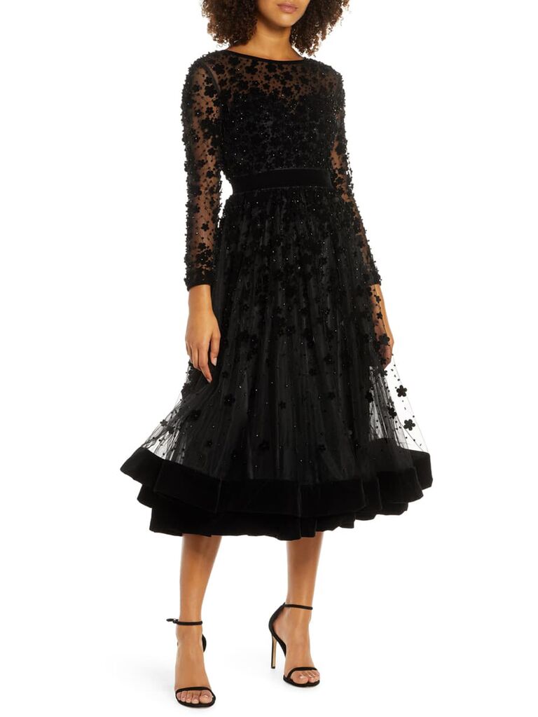 nordstrom black velvet dress