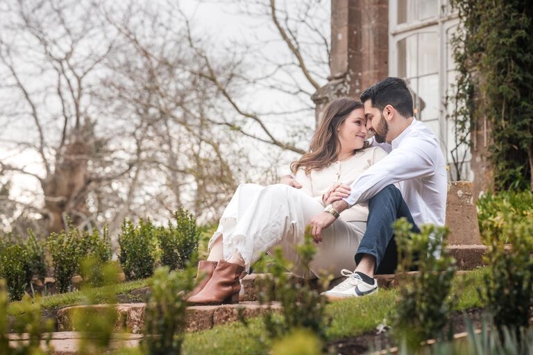 Engagement photos during a visit to our venue