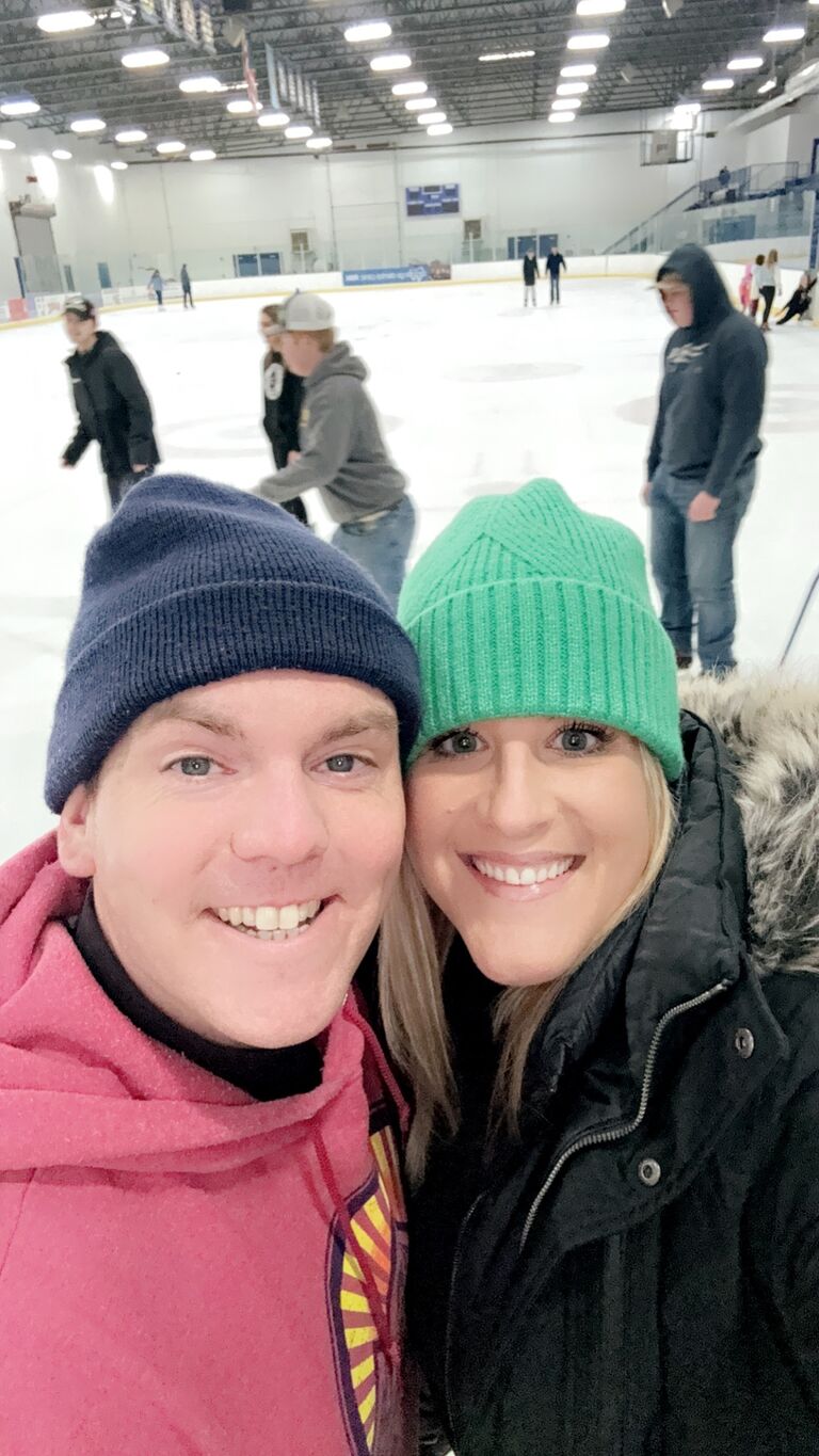 Melissa’s first time ice skating.