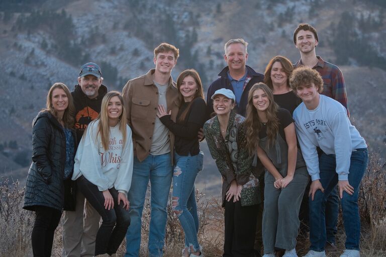 Our families celebrating with us after I proposed to Ashley at Horsetooth Reservoir. 