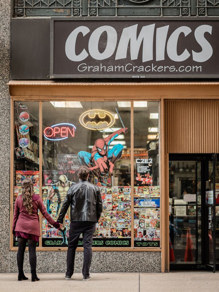 Nick and Darcy meet at the Graham Cracker Comics in the Chicago Loop.