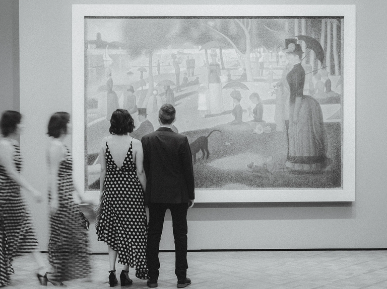 Couple at art museum