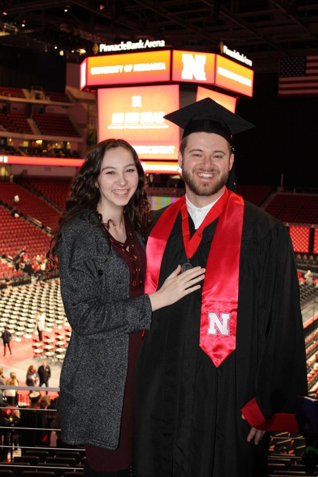 Jacob graduated from the University of Nebraska-Lincoln with his Bachelor of Fine Arts in Emerging Media Arts. He was very thankful for Katelyn's morning Dunkin Donuts deliveries after long weekends making student films and all-nighters in the computer lab.