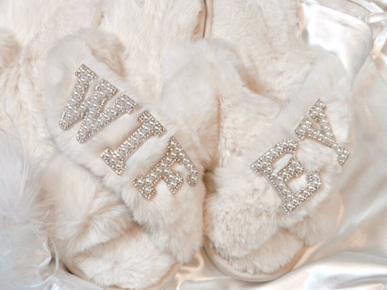 Fuzzy Pearl Bridal Slipper - Robed With Love