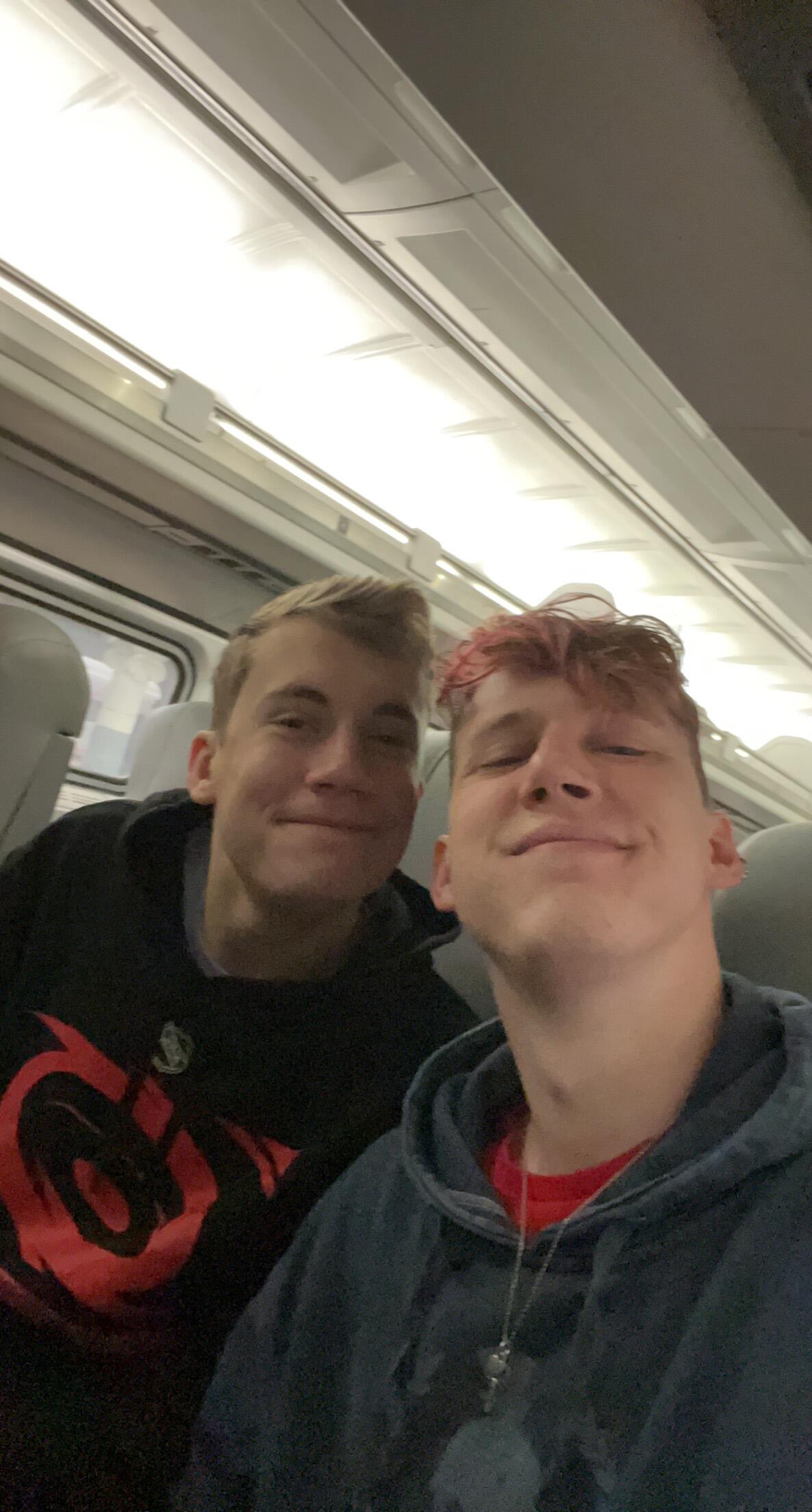 Train ride home from DC New Years Celebration.