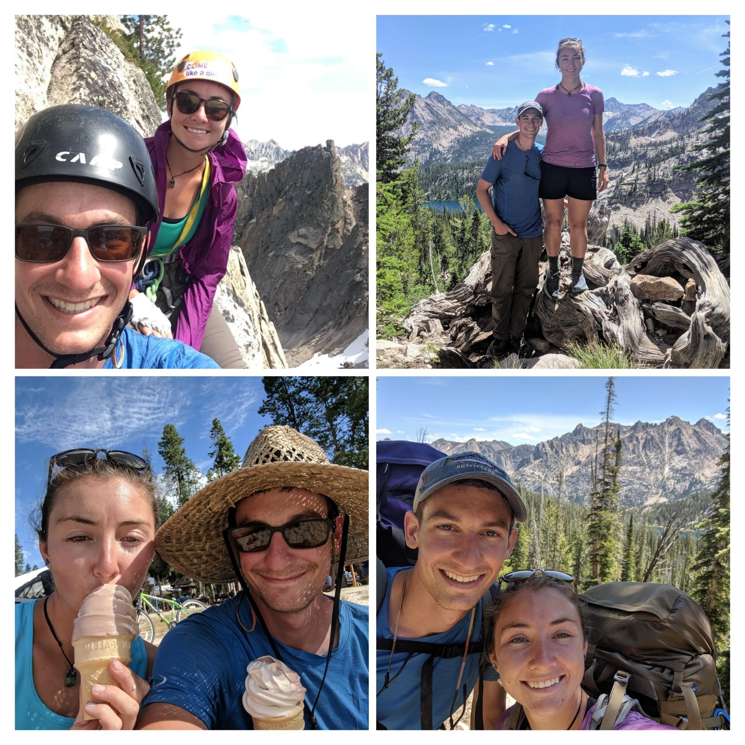 We took a pretty epic trip with some even better friends to the Sawtooth Mountains in ID just trip prior to Hannah starting veterinary school and Sam had time off during his second year of med school. We climbed a backcountry alpine trad peak, Warbonnet Peak and totally suffer-fested by getting epically lost on the approach. We managed to survive, still climbe the peak, and had an even better story to tell afterwards. A trip we will never forget!