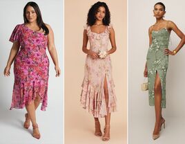 Three floral wedding guest dresses