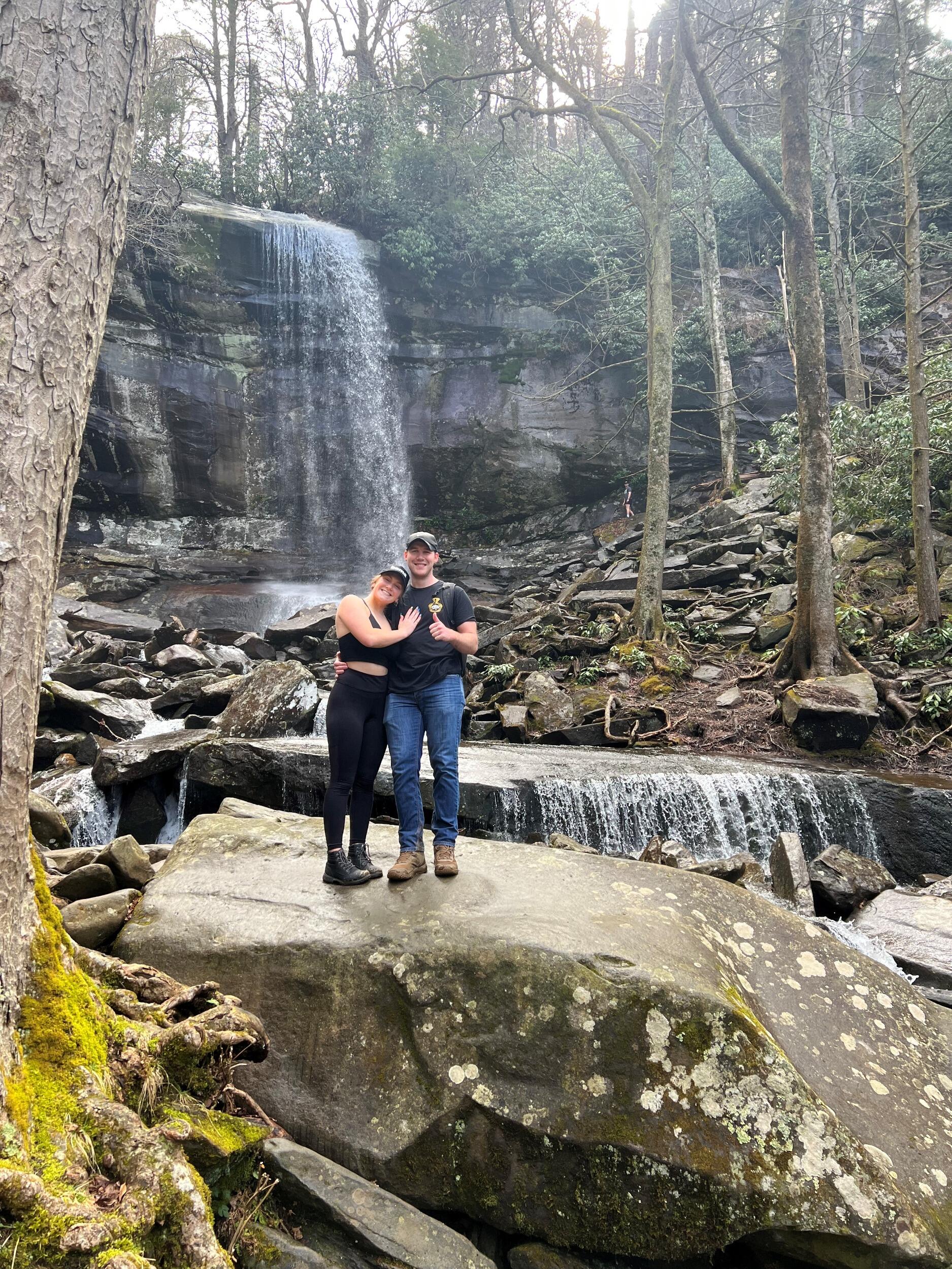 Cassidy and Dylan on a hike in Gatlinburg, Tennessee on their first vacation together!