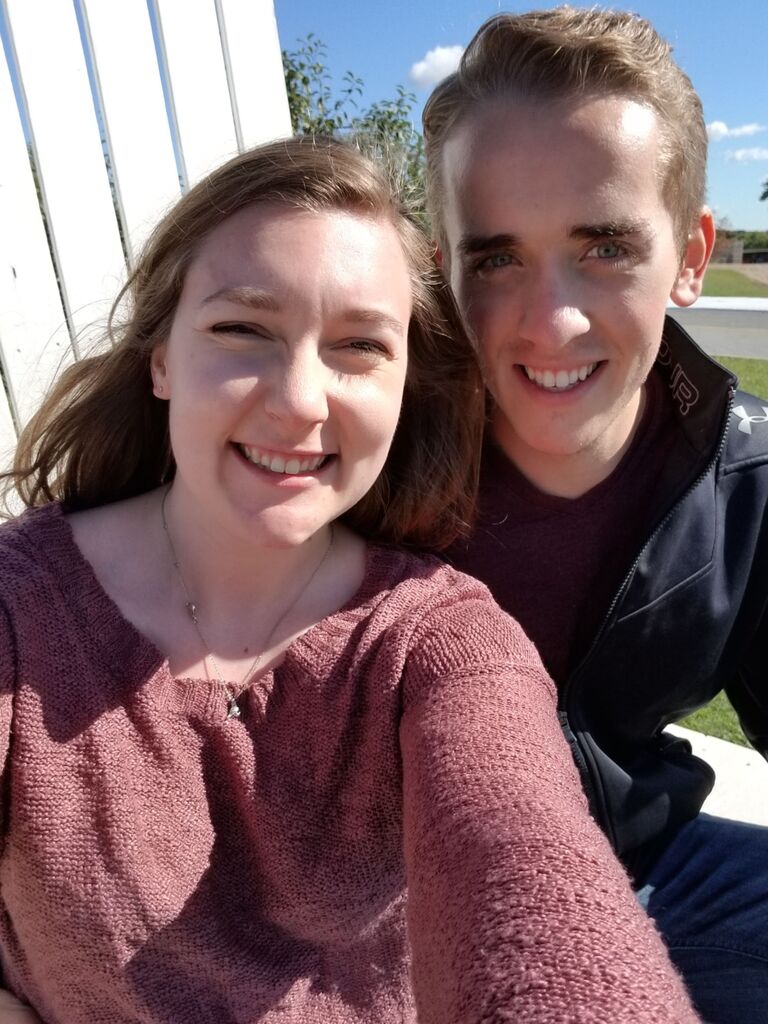 We met at UWEC in the fall, and one of our first dates was apple picking. Every year we bake an anniversary apple pie!