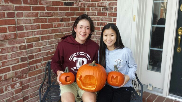 For Halloween, Matthew and Chloe carved pumpkins and of course, had to include a whale themed one.