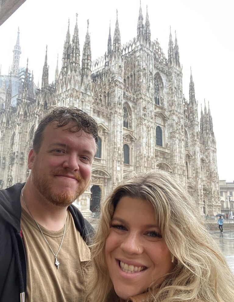 Caught in the craziest rain in Milan. 