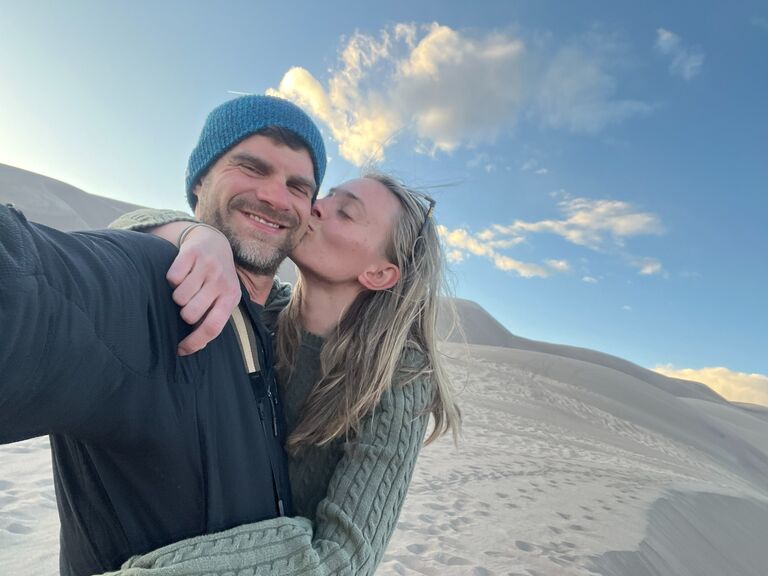 First road trip together, at Great Sand Dunes National Park on the way back from Pagosa Springs, CO.