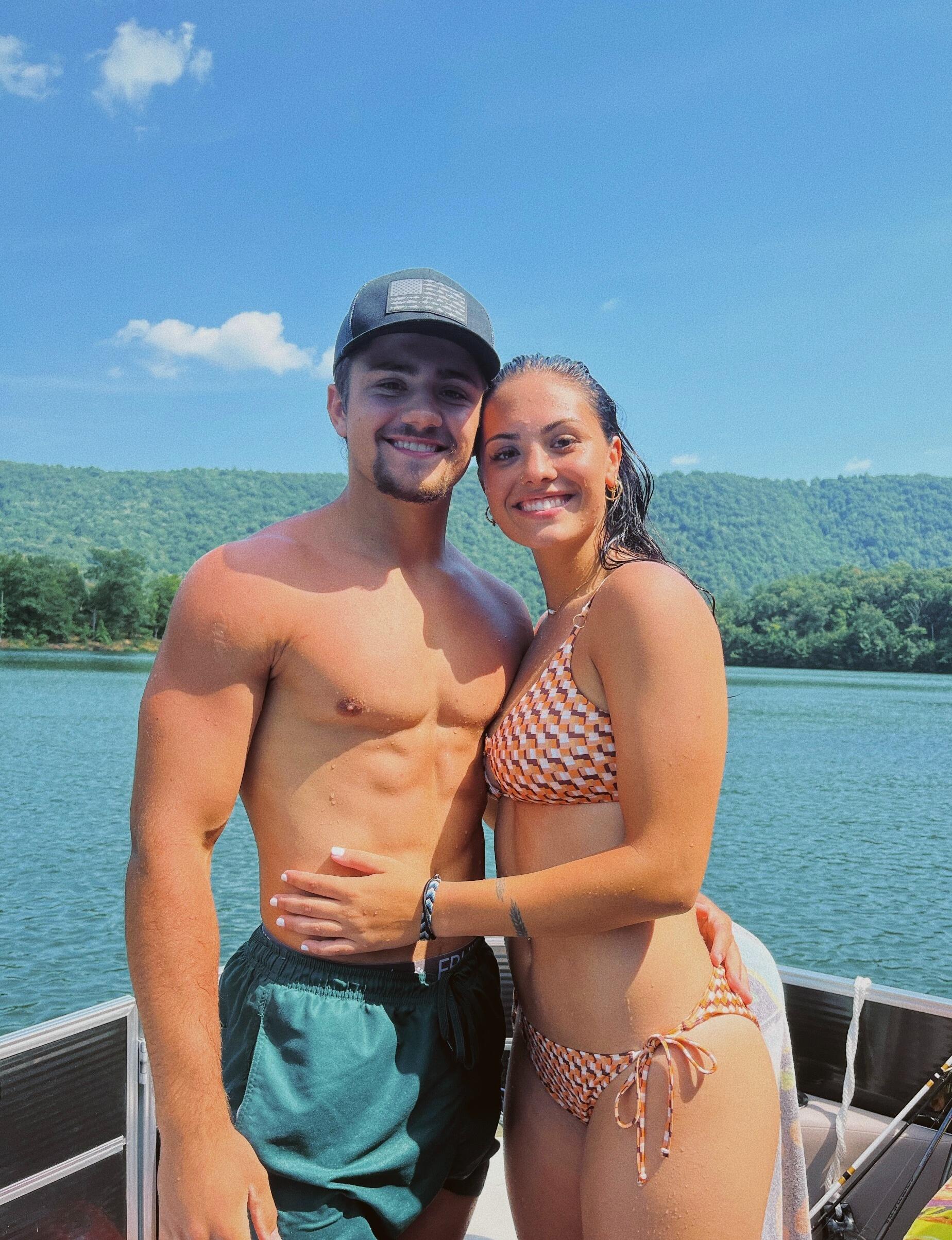 Our first vacation together! This was at Raystown, PA, where Austin got out-fished by Jada's mom.