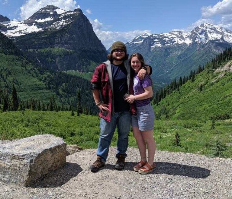 Us in Glacier National Park, Montana, on one of our breaks from working in Yellowstone. 