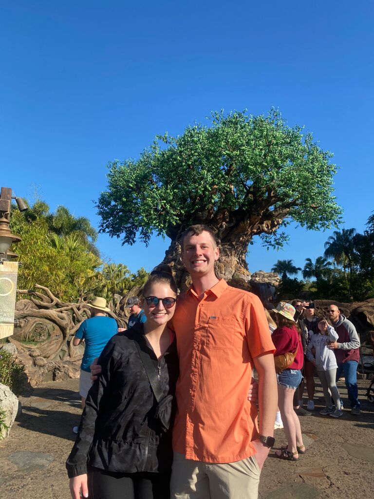Family trip to Disney World! Standing at Animal Kingdom. 