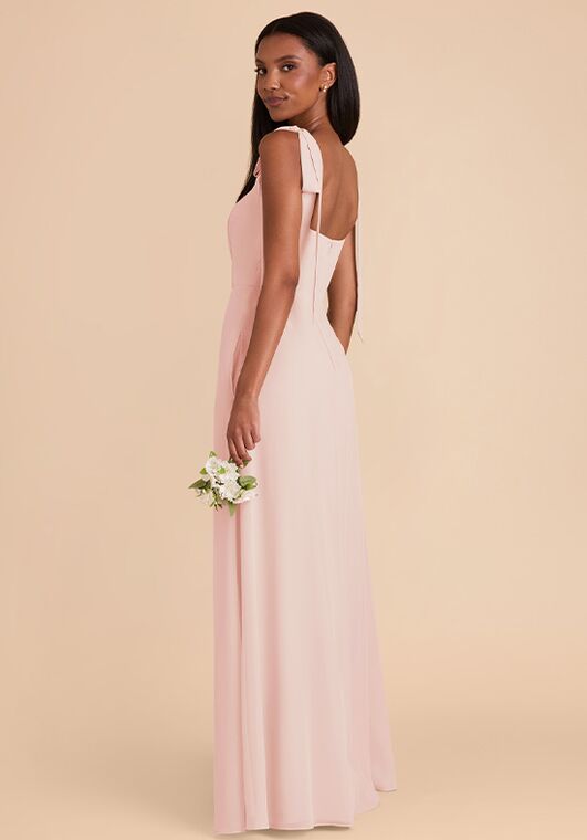 grey pink bridesmaid dresses Birdy Alex Convertible Chiffon Dress in Blush Dress Color:Metallic_Gold