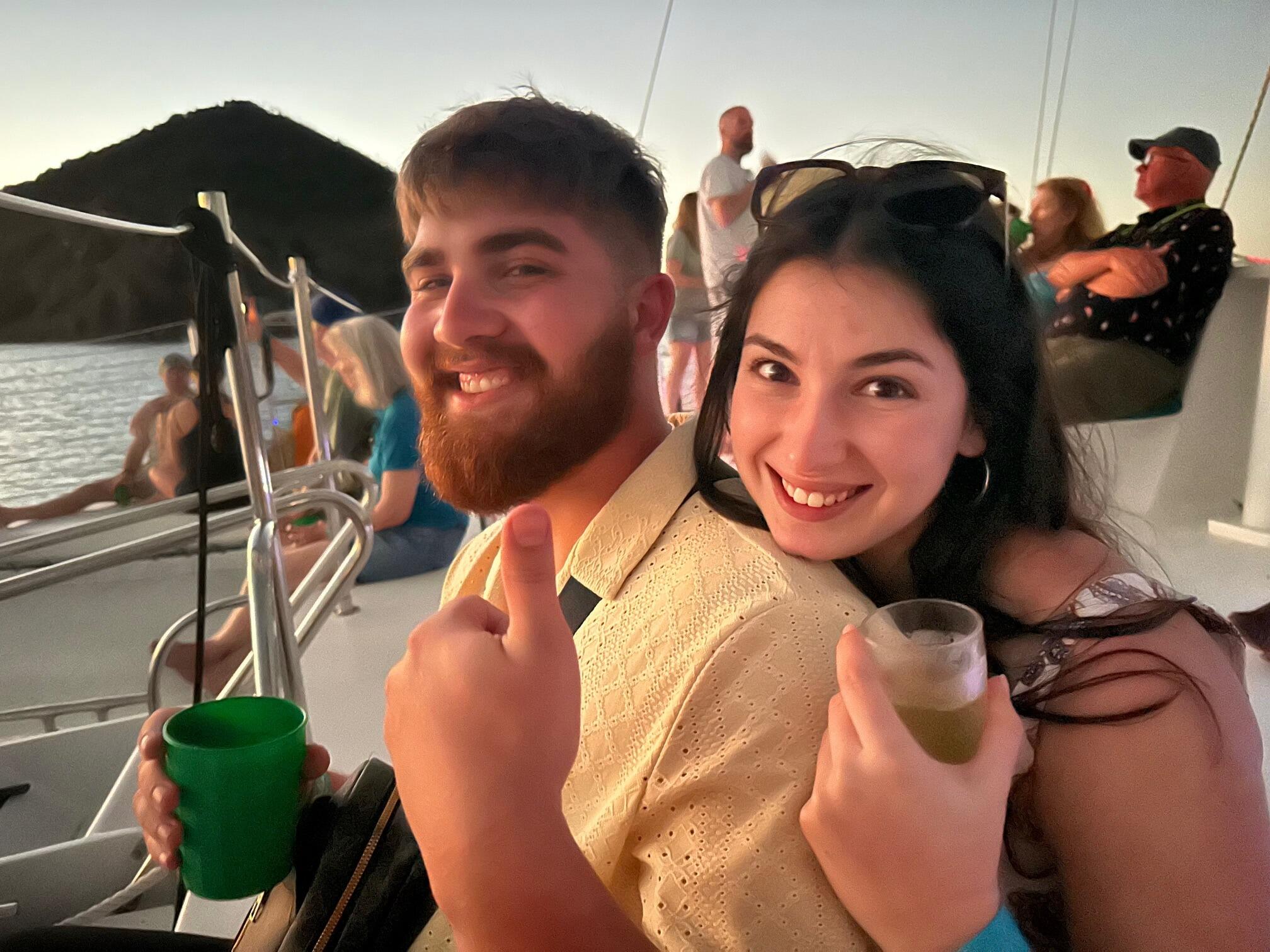Catamaran charter in St. Thomas (one day before we were engaged)