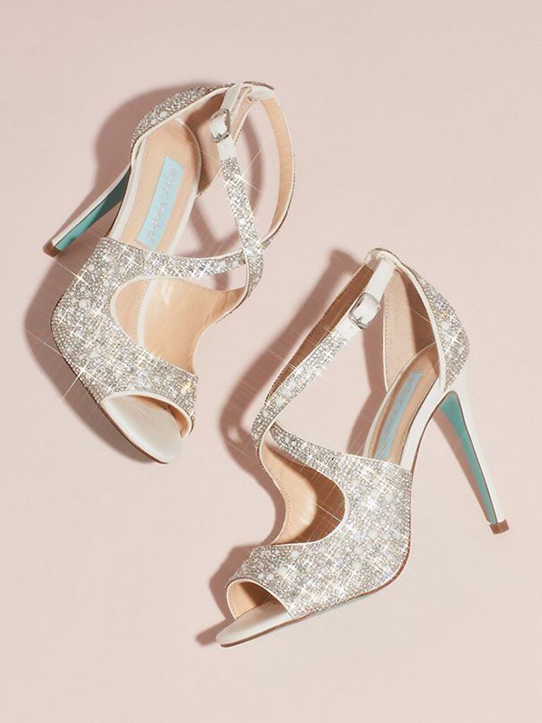 sparkly bridal sandals